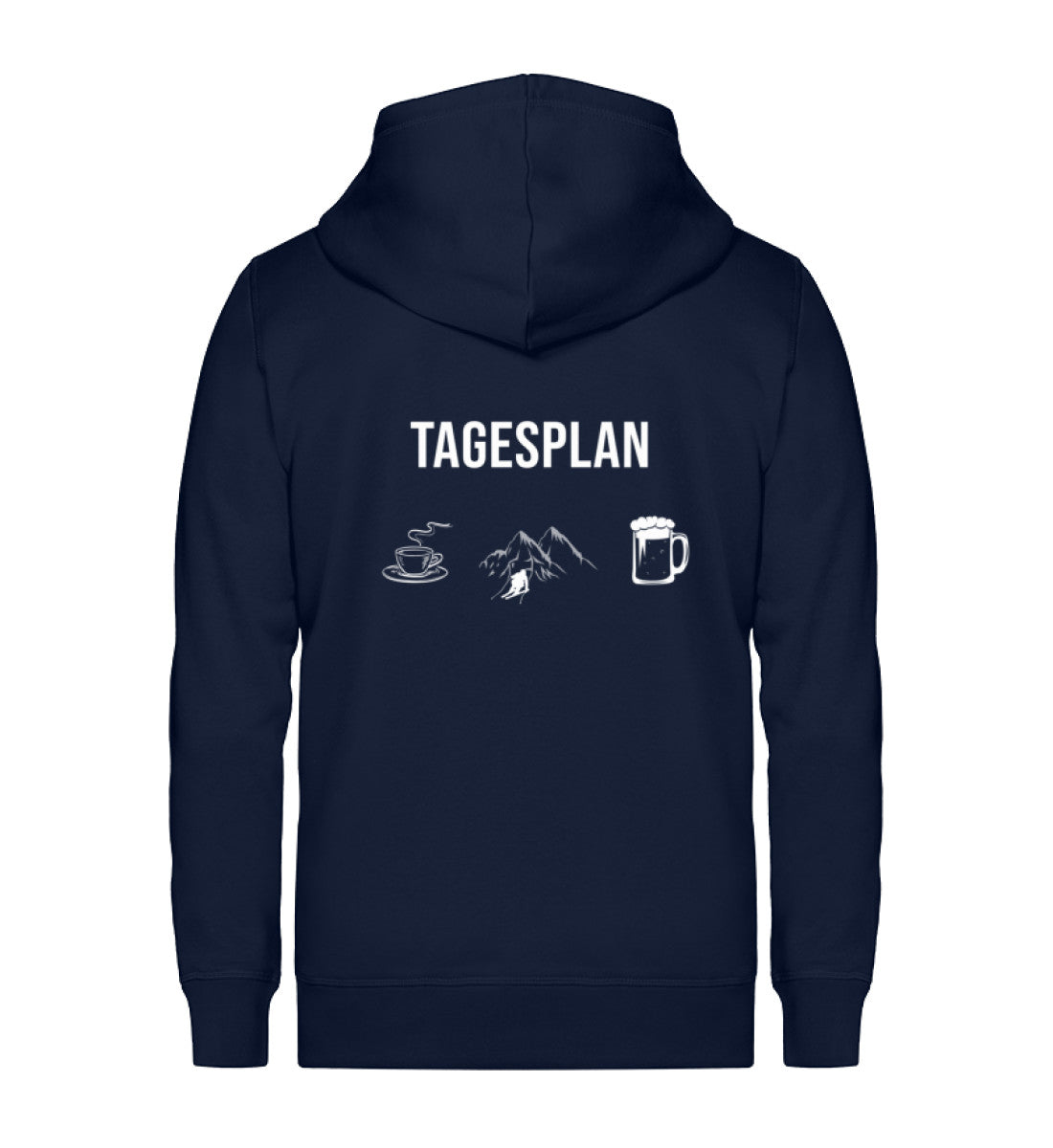 Tagesplan Kaffee, Ski und Bier - Unisex Premium Organic Sweatjacke klettern ski Navyblau