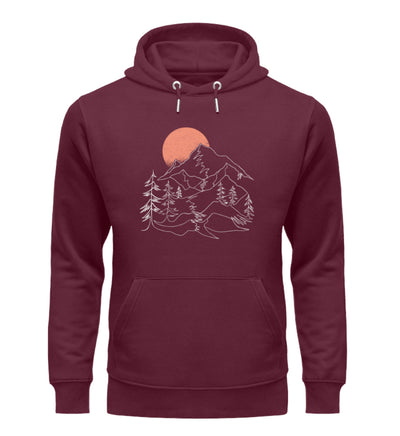 Berglandschaft - Unisex Premium Organic Hoodie berge Weinrot