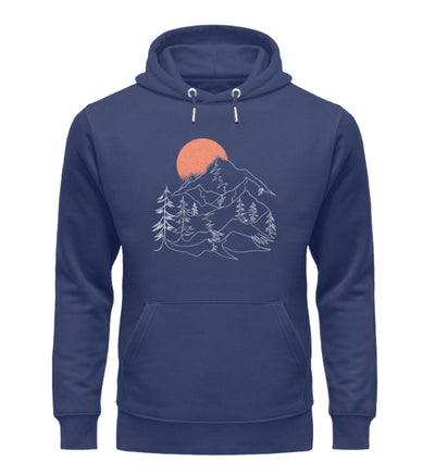 Berglandschaft - Unisex Premium Organic Hoodie berge Navyblau