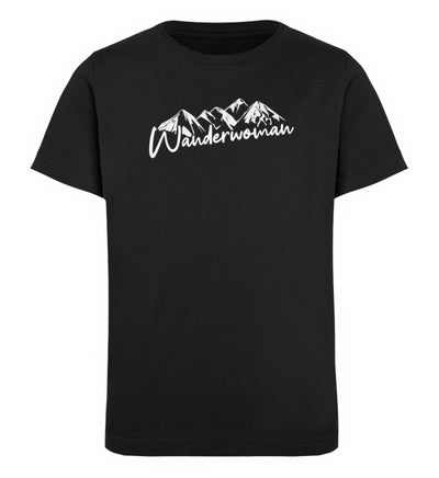 Wanderwoman - Kinder Premium Organic T-Shirt Schwarz