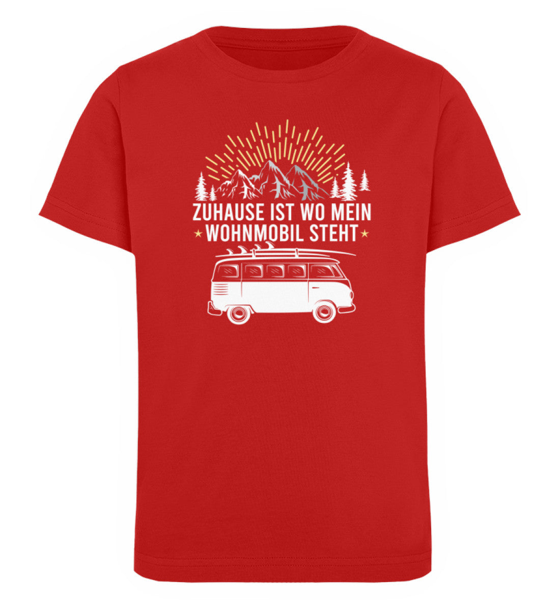 Zuhause ist wo mein Wohnmobil steht - Kinder Premium Organic T-Shirt camping Rot