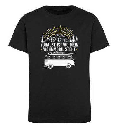 Zuhause ist wo mein Wohnmobil steht - Kinder Premium Organic T-Shirt camping Schwarz