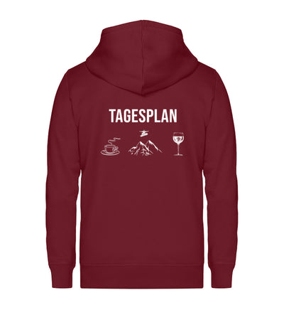 Tagesplan Kaffee, Snowboarden und Wein ~ - Unisex Premium Organic Sweatjacke Weinrot