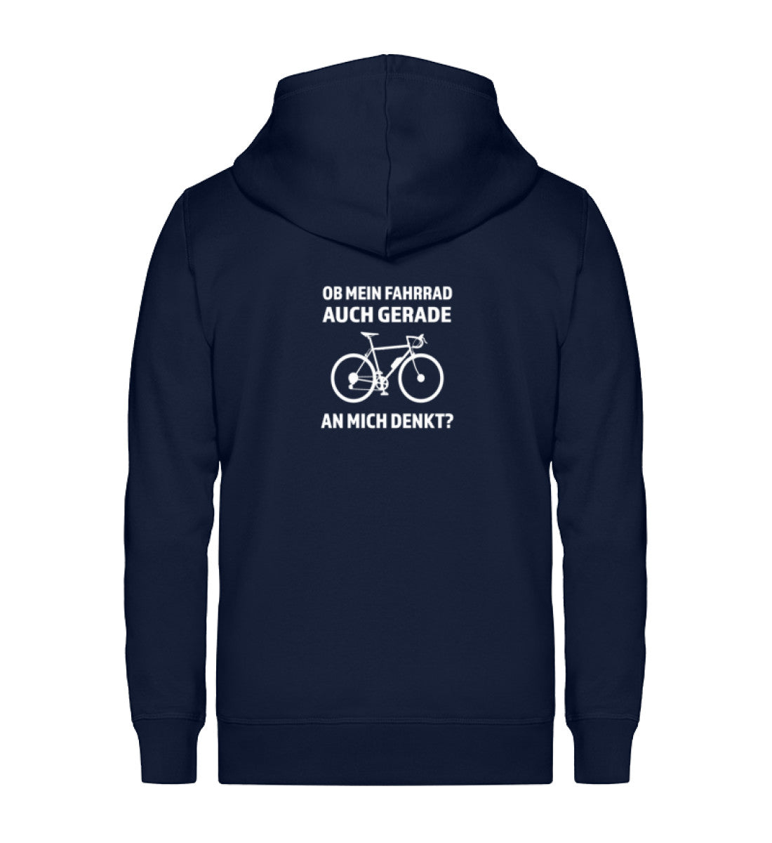 Ob mein Fahrrad gerade an mich denkt ~ - Unisex Premium Organic Sweatjacke Navyblau