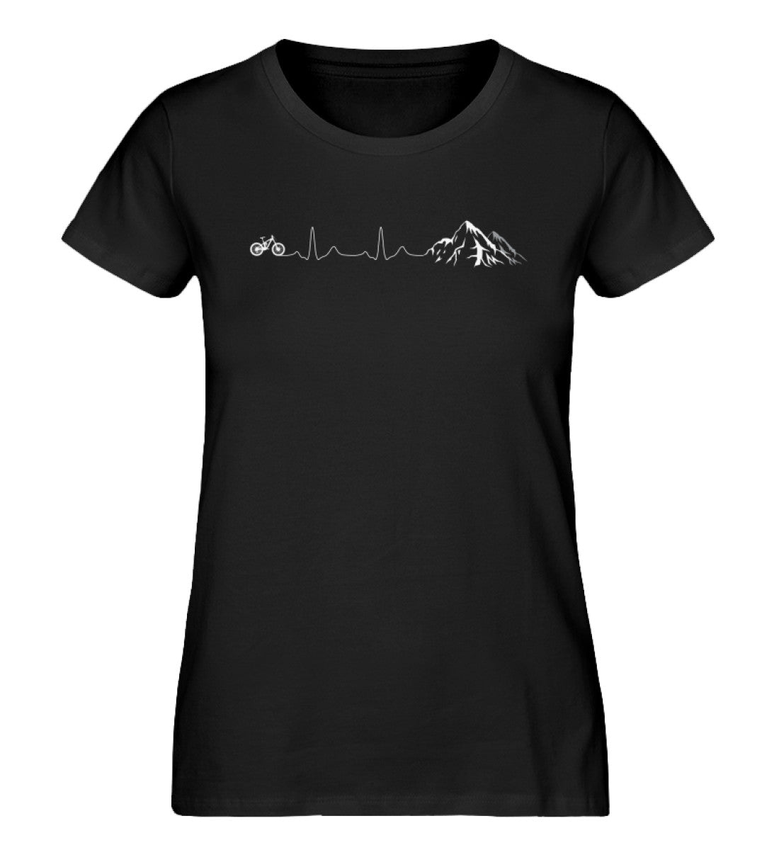 Herzschlag Berge und Bike - Damen Organic T-Shirt mountainbike Schwarz