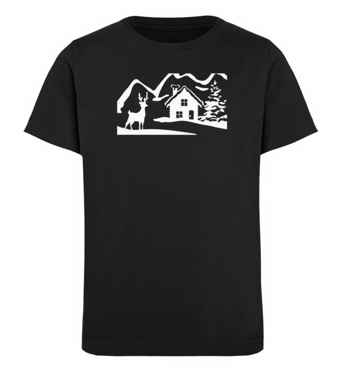 Hirsch im Tal - Kinder Premium Organic T-Shirt camping wandern Schwarz