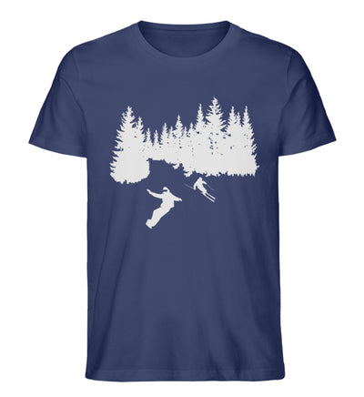 Snowboarder und Skier - Herren Organic T-Shirt ski snowboarden Navyblau