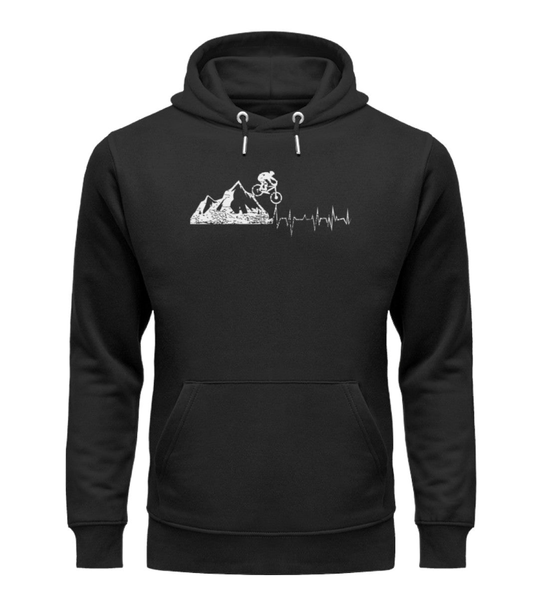 Herzschlag Bergbiker - Unisex Premium Organic Hoodie mountainbike Schwarz