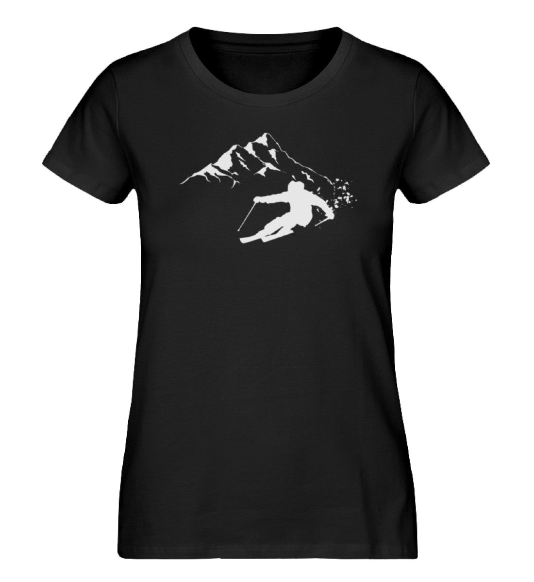 Tiefschnee Skier - Damen Premium Organic T-Shirt Schwarz