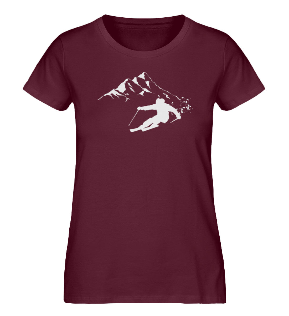 Tiefschnee Skier - Damen Premium Organic T-Shirt Weinrot