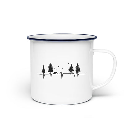 Herzschlag Zelten - Emaille Tasse camping Default Title