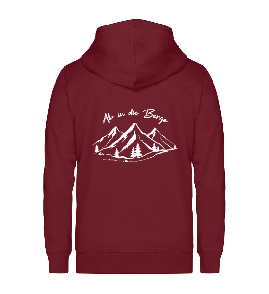 Ab in die Berge - Unisex Premium Organic Sweatjacke berge wandern Weinrot