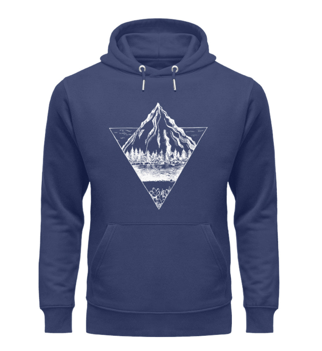 Berg - Geometrisch - Unisex Premium Organic Hoodie berge wandern Navyblau