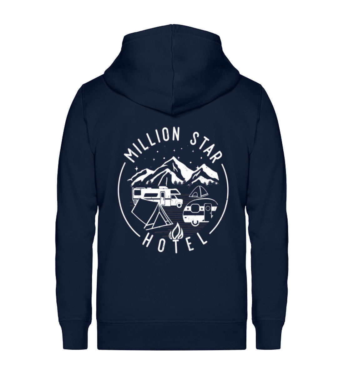 Million Star Hotel - Unisex Premium Organic Sweatjacke camping Navyblau