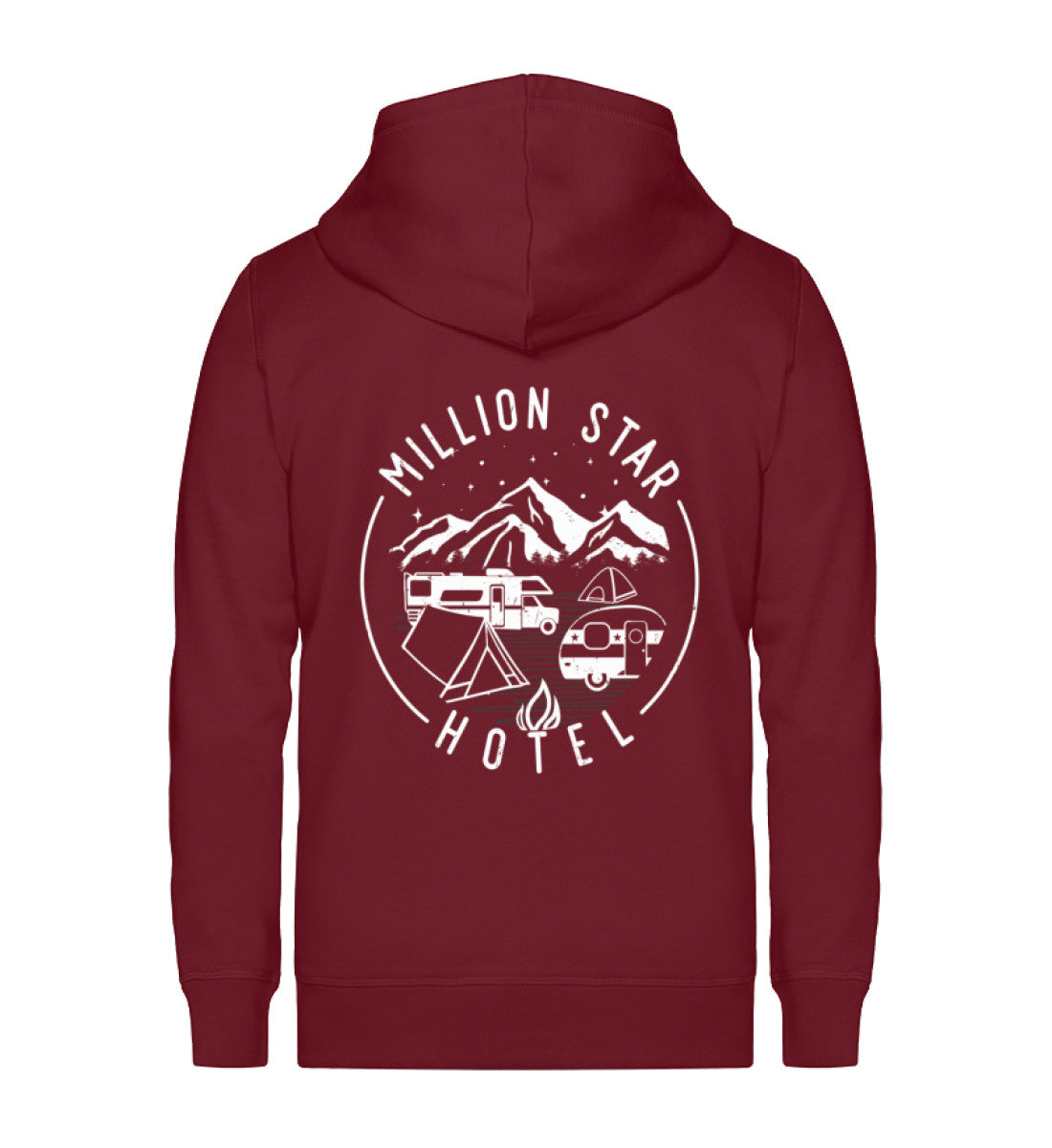 Million Star Hotel - Unisex Premium Organic Sweatjacke camping Weinrot