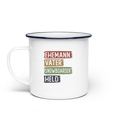 Ehemann, Vater, Snowboarder, Held - Emaille Tasse snowboarden Default Title