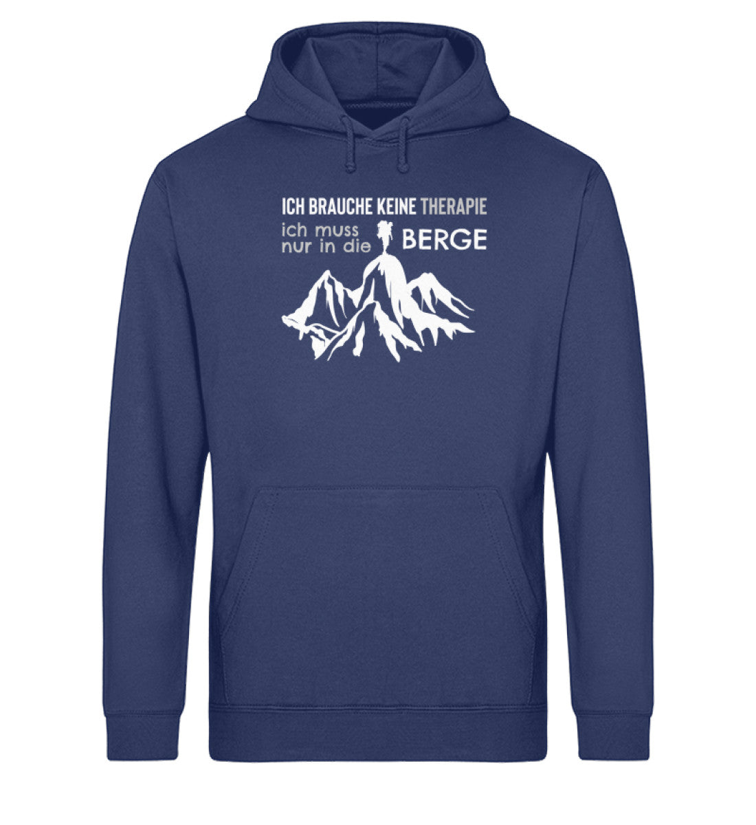 Therapie? Ich muss nur in die Berge - Unisex Organic Hoodie berge wandern Navyblau