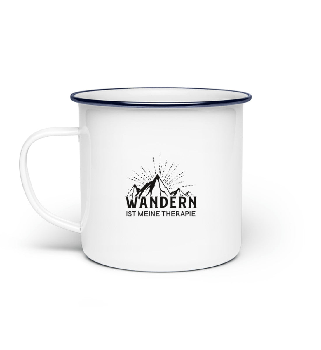 Wandern ist meine Therapie - Emaille Tasse wandern