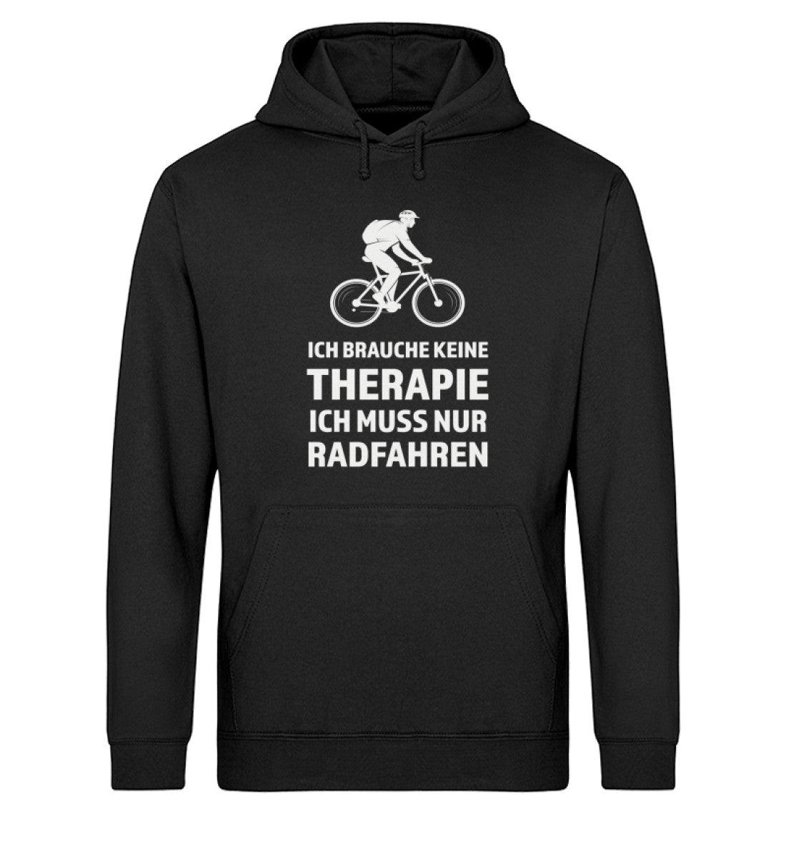 Therapie? Ich muss nur Radfahren - Unisex Organic Hoodie fahrrad Schwarz