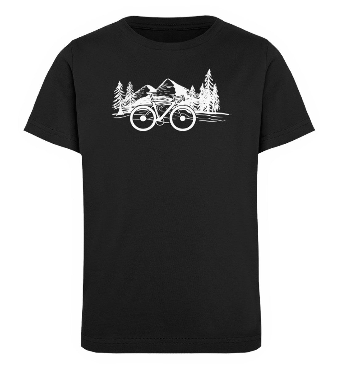 Fahrrad und Berge - Kinder Premium Organic T-Shirt fahrrad mountainbike Schwarz