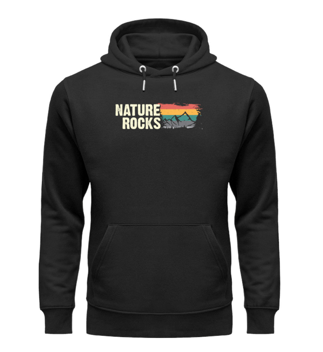 Nature Rocks - Unisex Premium Organic Hoodie berge camping wandern Schwarz