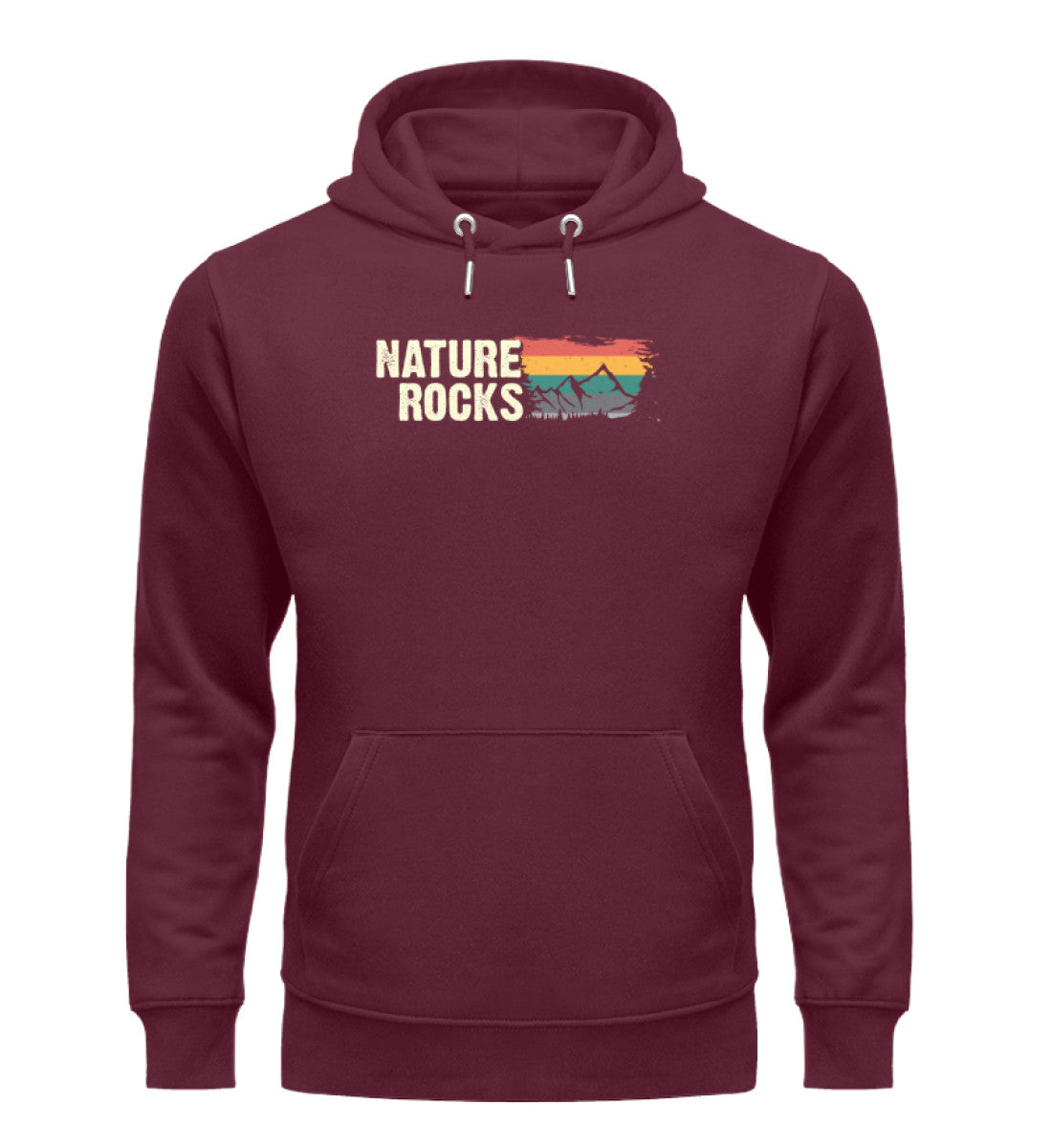 Nature Rocks - Unisex Premium Organic Hoodie berge camping wandern Weinrot