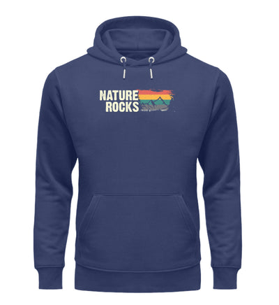 Nature Rocks - Unisex Premium Organic Hoodie berge camping wandern Navyblau