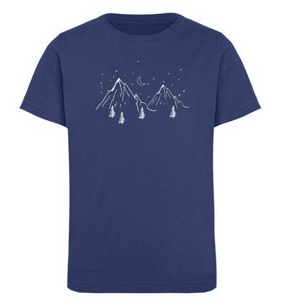 Berge und Mond - Kinder Premium Organic T-Shirt berge Navyblau