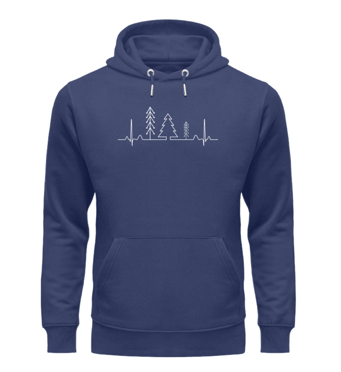 Herzschlag Wald - Unisex Premium Organic Hoodie camping wandern Navyblau