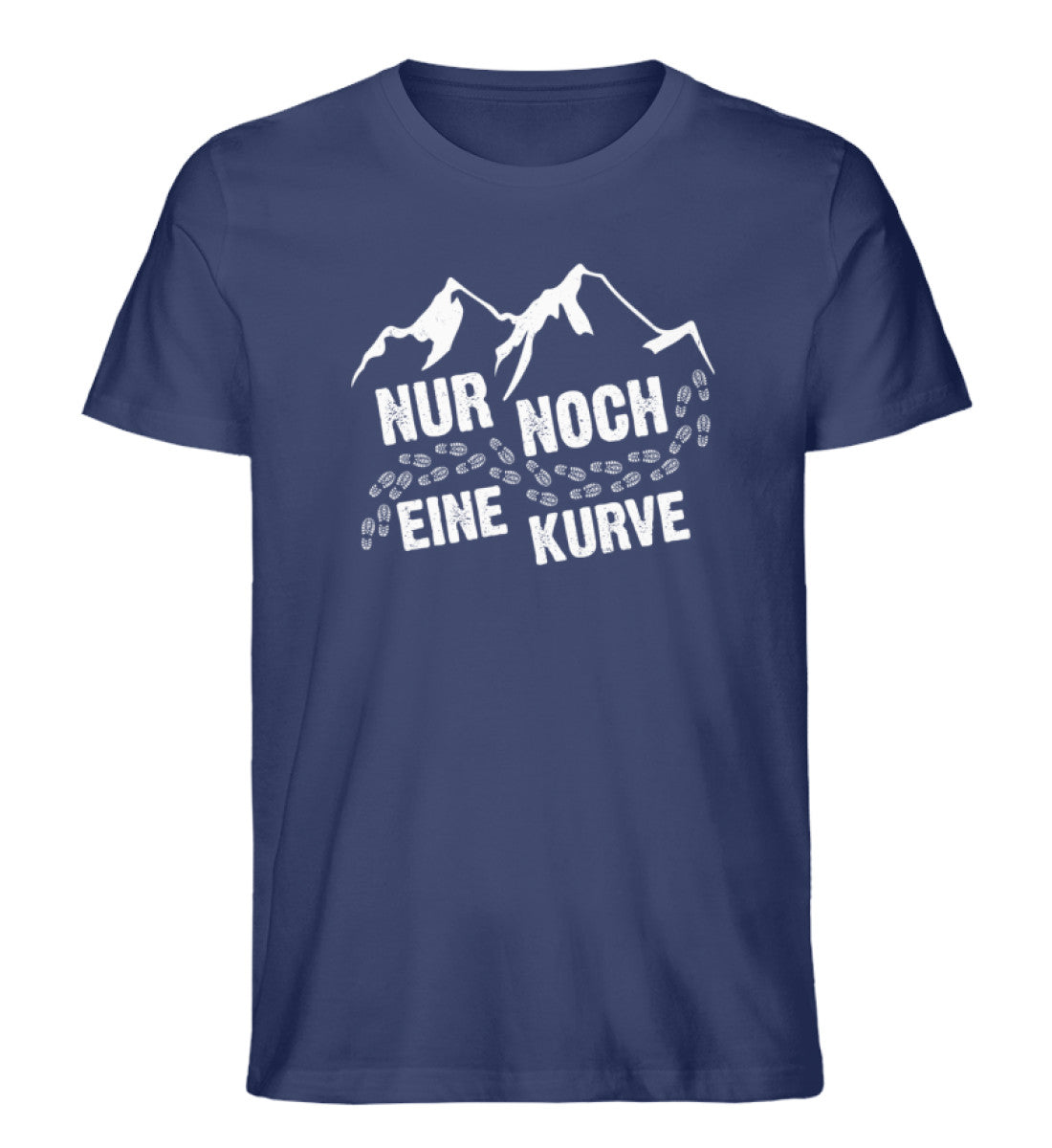 Nur noch eine Kurve - (B.W.) - Herren Organic T-Shirt berge wandern Navyblau