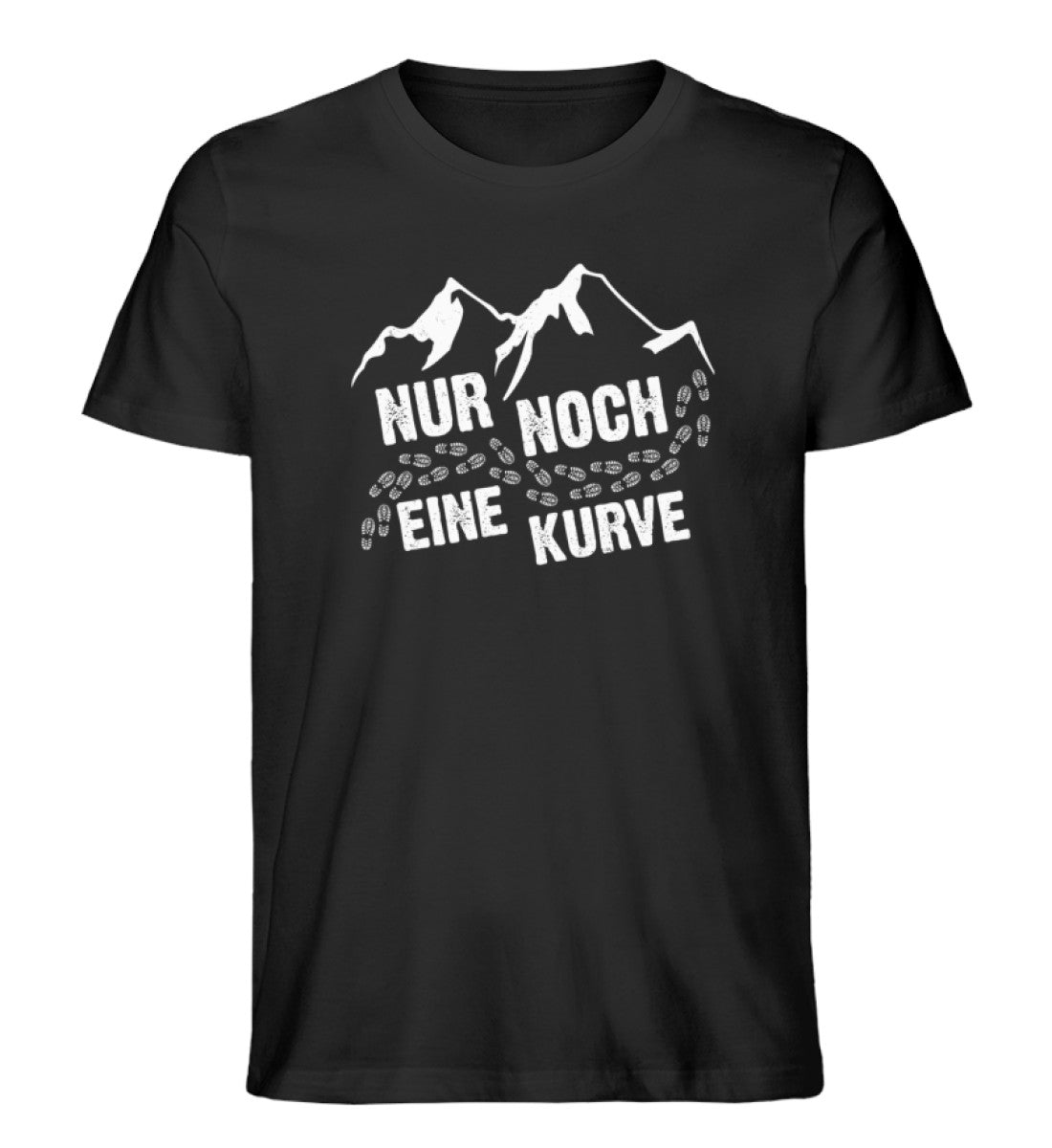 Nur noch eine Kurve - (B.W.) - Herren Organic T-Shirt berge wandern Schwarz