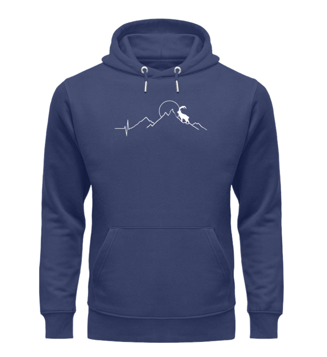 Steinbock und Berg -Unisex Premium Organic Hoodie Navyblau