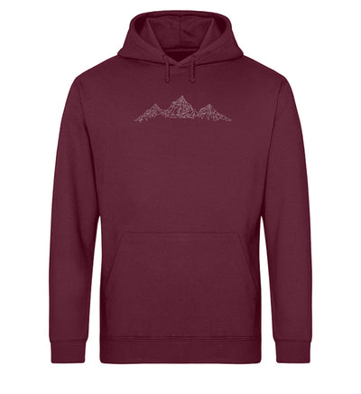 Berg Polygon - Unisex Organic Hoodie berge Weinrot