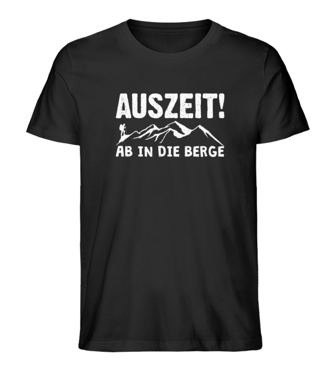 Auszeit, ab in die Berge - Herren Organic T-Shirt berge wandern Schwarz