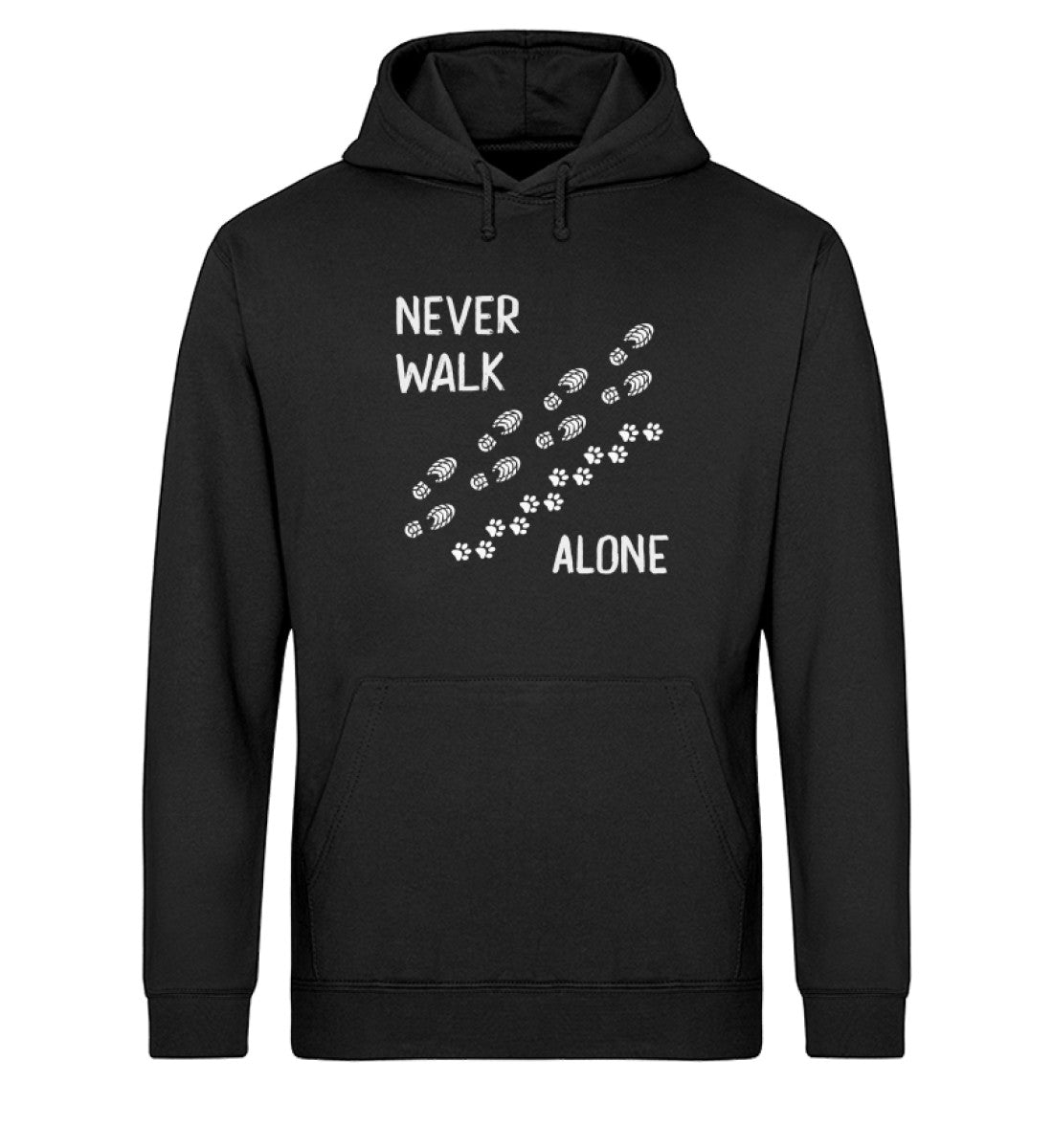 Never walk alone - Unisex Organic Hoodie wandern Schwarz