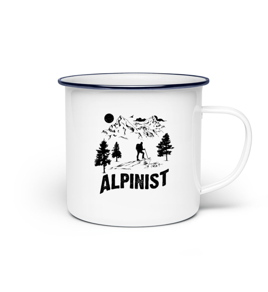 Alpinist. - Emaille Tasse berge wandern