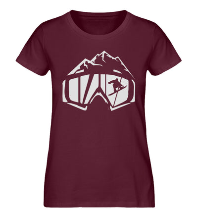 Snowboardbrille - Damen Organic T-Shirt snowboarden Weinrot