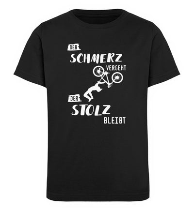 Der Schmerz vergeht der Stolz bleibt- Kinder Premium Organic T-Shirt mountainbike Schwarz