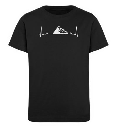 Herzschlag Alpen - Kinder Premium Organic T-Shirt berge wandern Schwarz