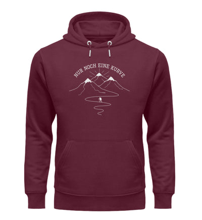 Nur noch eine Kurve - Unisex Premium Organic Hoodie berge wandern Weinrot