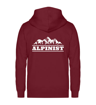 Alpinist - Unisex Premium Organic Sweatjacke berge wandern Weinrot