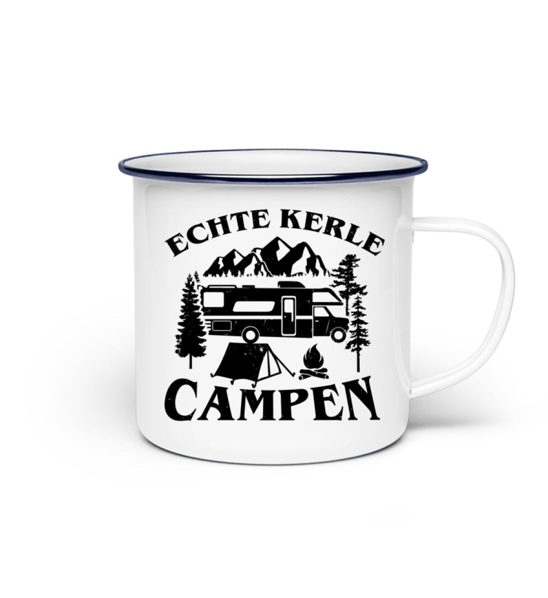 Echte Kerle campen - Emaille Tasse camping