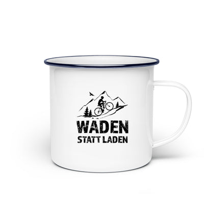 Waden statt laden - Emaille Tasse fahrrad mountainbike