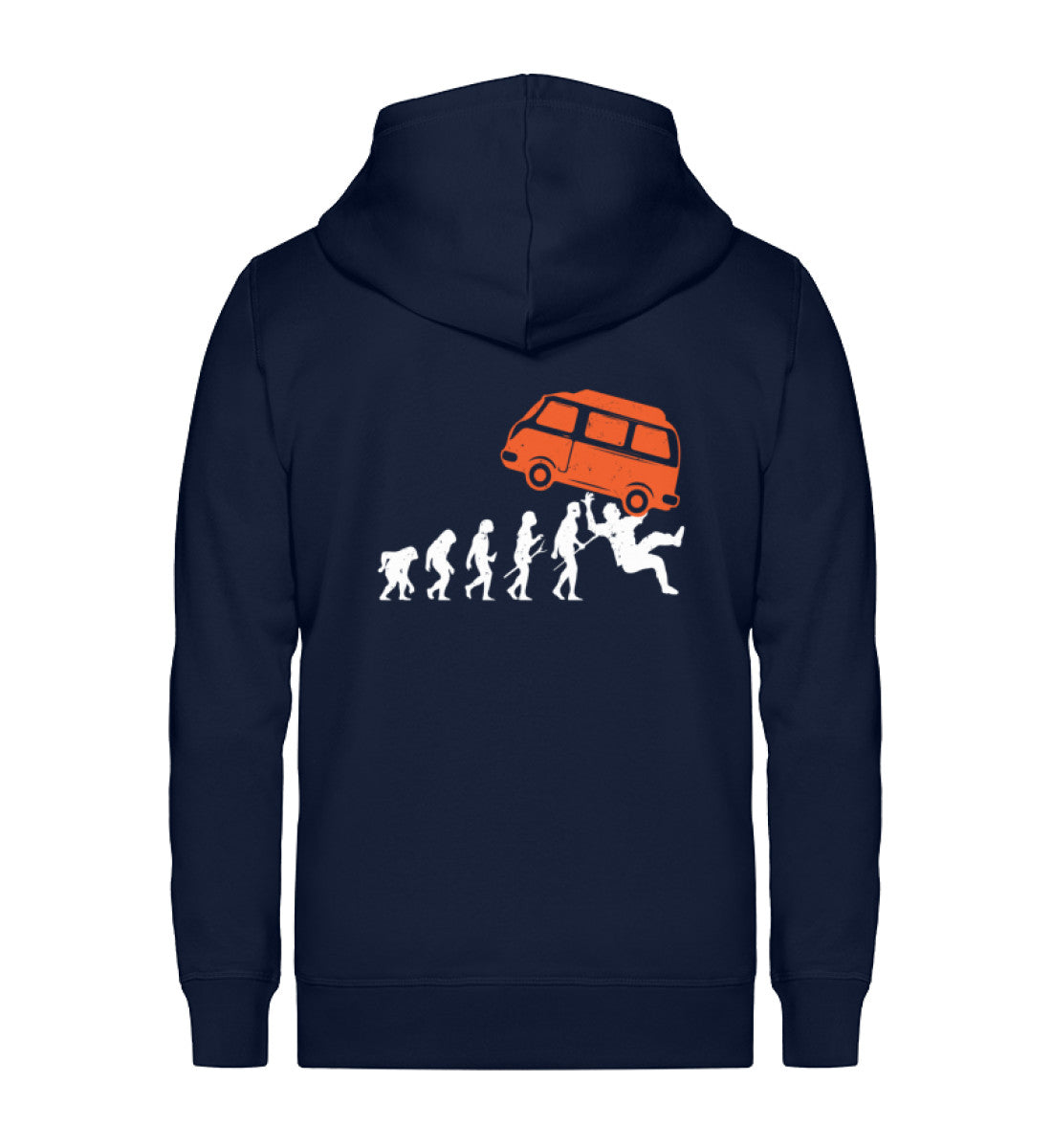 Evolution und Camping Van - Unisex Premium Organic Sweatjacke camping Navyblau