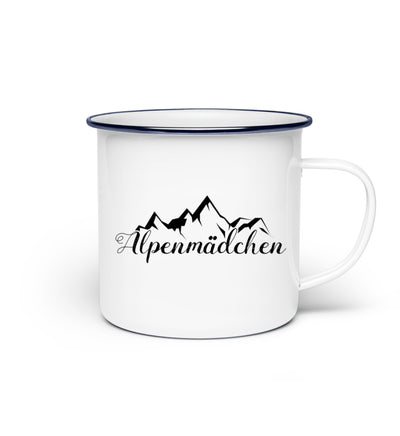 Alpenmädchen - Emaille Tasse berge