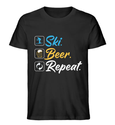 Ski. Beer. Repeat. - Herren Organic T-Shirt ski Schwarz