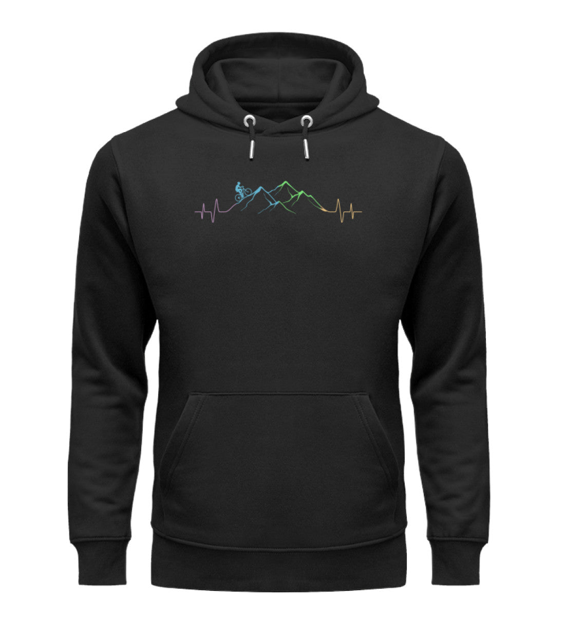 Mountainbiker auf Berg - Unisex Premium Organic Hoodie mountainbike Schwarz