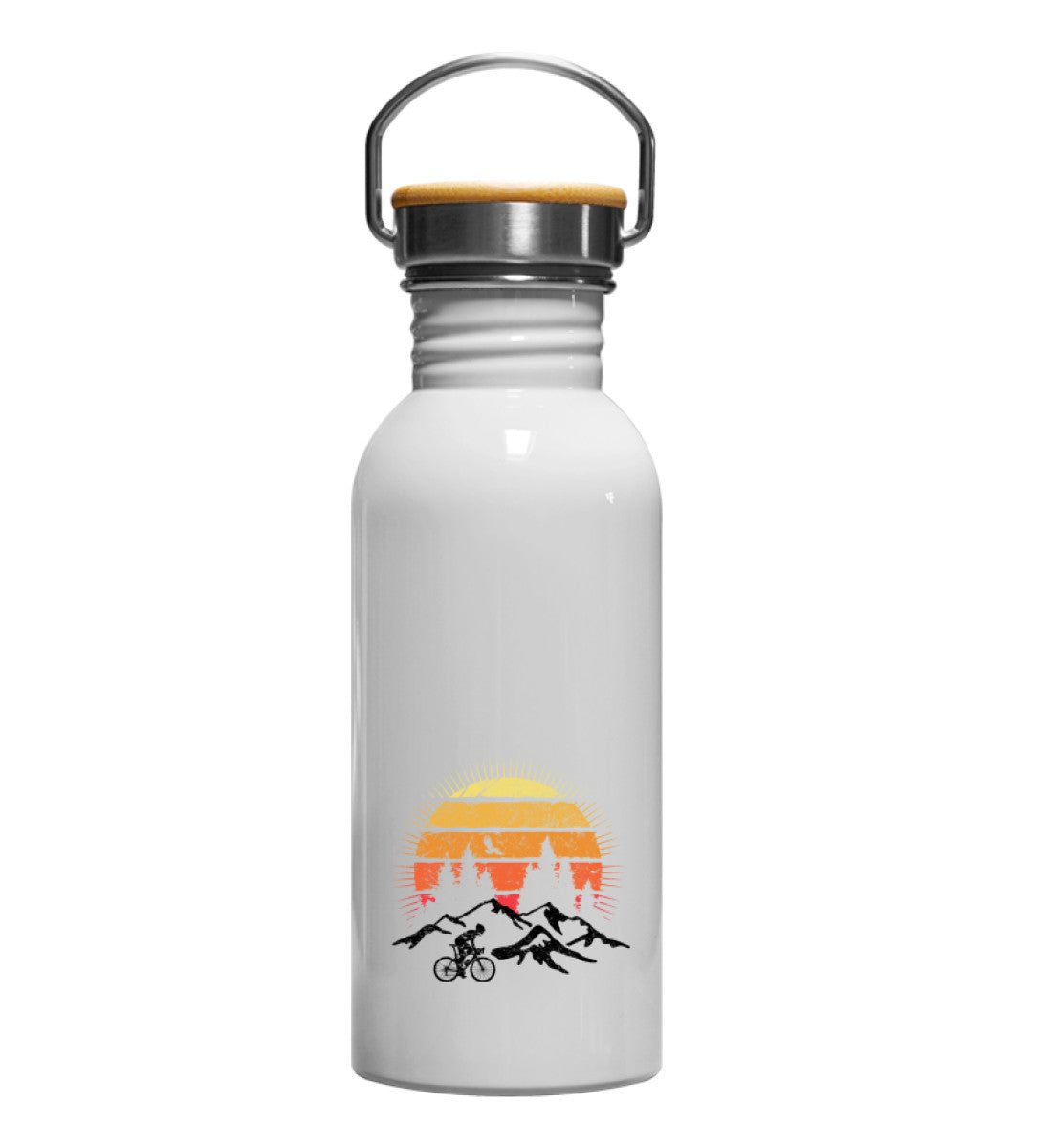 Radfahrer und Sonne Vintage - Edelstahl Trinkflasche fahrrad mountainbike Default Title