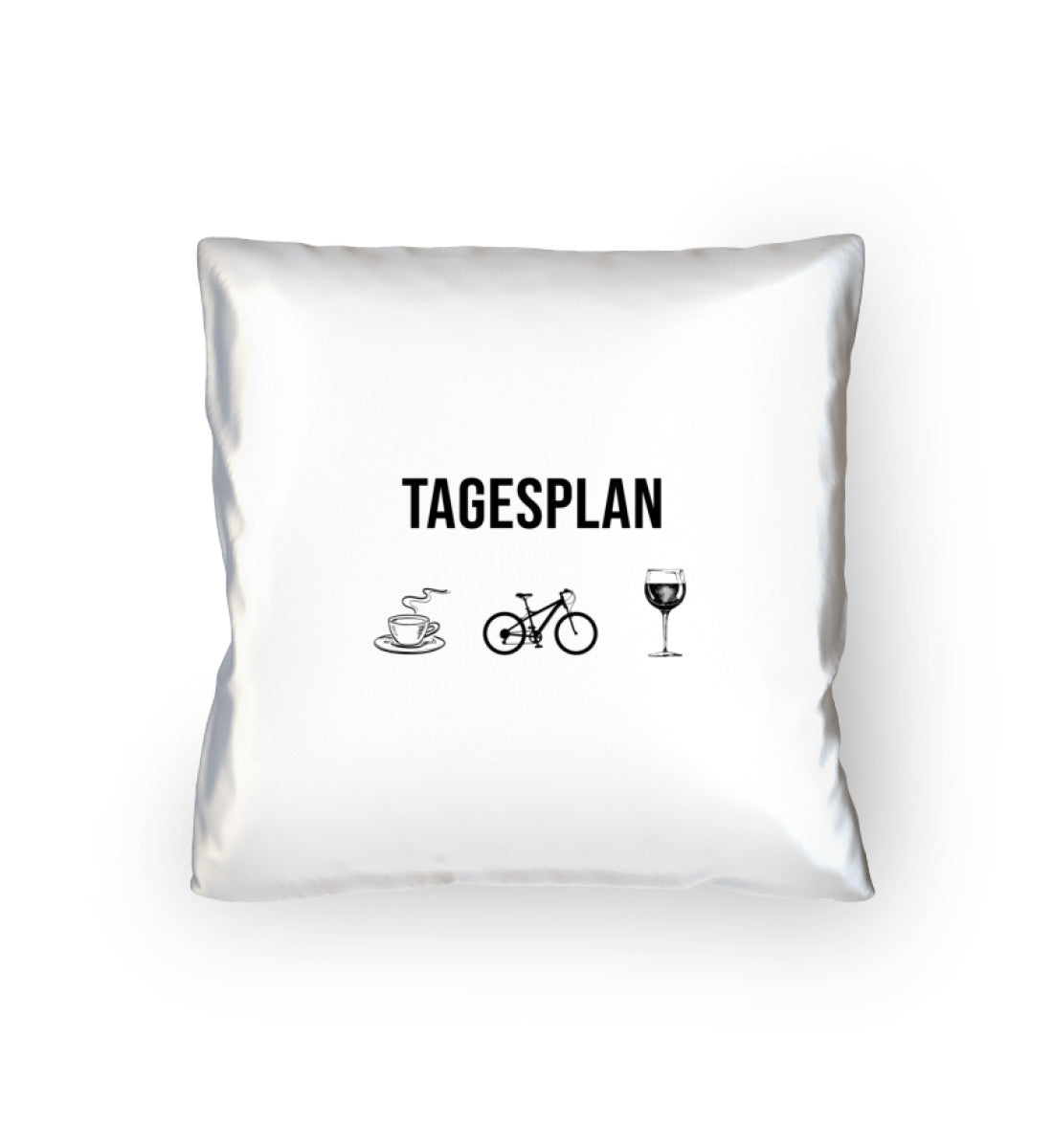 Tagesplan Kaffee, Fahrrad und Wein - Kissen (40x40cm) fahrrad mountainbike Default Title