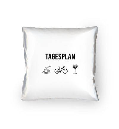 Tagesplan Kaffee, Fahrrad und Wein - Kissen (40x40cm) fahrrad mountainbike Default Title